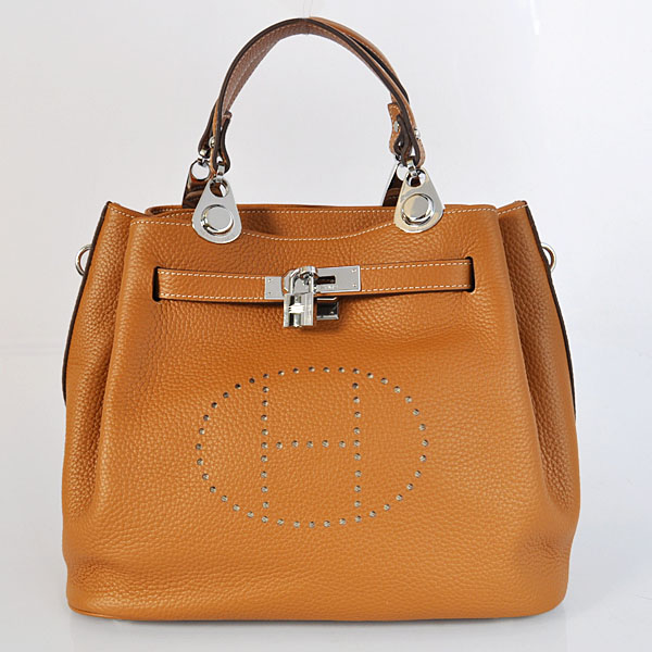 8388CS Hermes mini cosﾨﾬ borsa Kelly in cammello con l'hardware argento